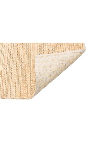 NETRA TRIPLE CREAM XW  Farklı Örgü Dokusuna Sahip El Dokuma Naturel Jüt Hasır Halı