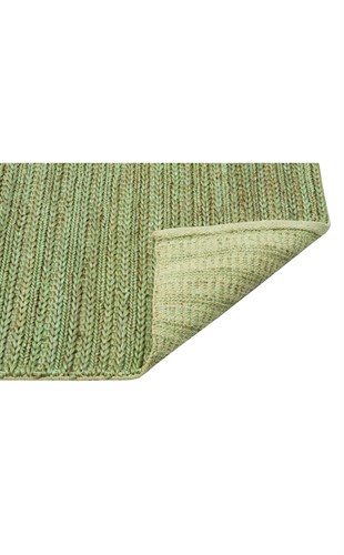 NETRA TRIPLE GREEN XW  Farklı Örgü Dokusuna Sahip El Dokuma Naturel Jüt Hasır Halı