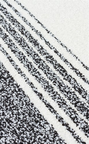 NEVADA NVD 02 WHITE BLACK  Özel Moroccon Tuşeli Hav Toz Vermez Kaymaz Tabanlı İnce Dokuma Modern Halı