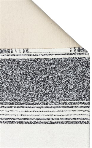 NEVADA NVD 02 WHITE BLACK  Özel Moroccon Tuşeli Hav Toz Vermez Kaymaz Tabanlı İnce Dokuma Modern Halı