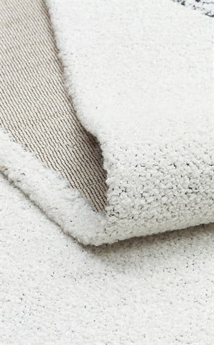 NEVADA NVD 03 WHITE BLACK  Özel Moroccon Tuşeli Hav Toz Vermez Kaymaz Tabanlı İnce Dokuma Modern Halı