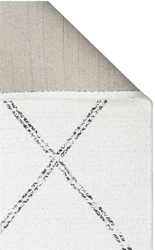 NEVADA NVD 03 WHITE BLACK  Özel Moroccon Tuşeli Hav Toz Vermez Kaymaz Tabanlı İnce Dokuma Modern Halı