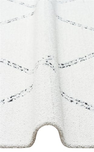 NEVADA NVD 03 WHITE BLACK  Özel Moroccon Tuşeli Hav Toz Vermez Kaymaz Tabanlı İnce Dokuma Modern Halı