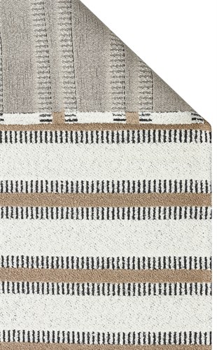 NEVADA NVD 04 WHITE BEIGE  Özel Moroccon Tuşeli Hav Toz Vermez Kaymaz Tabanlı İnce Dokuma Modern Halı