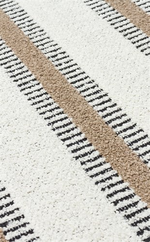 NEVADA NVD 04 WHITE BEIGE  Özel Moroccon Tuşeli Hav Toz Vermez Kaymaz Tabanlı İnce Dokuma Modern Halı