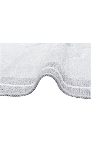 NOA BABY NB 01 GREY  Yıkanabilir Çift Taraflı Yumuşak Dokulu İnce Çocuk-Bebek Odası Halısı