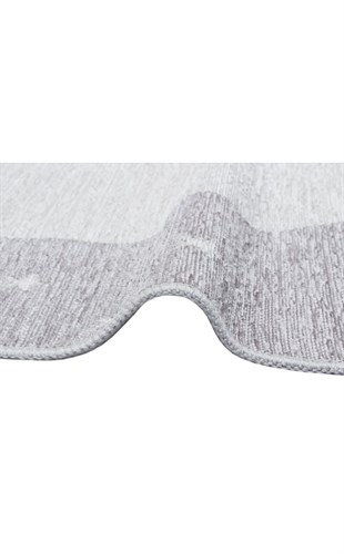NOA BABY NB 02 GREY  Yıkanabilir Çift Taraflı Yumuşak Dokulu İnce Çocuk-Bebek Odası Halısı