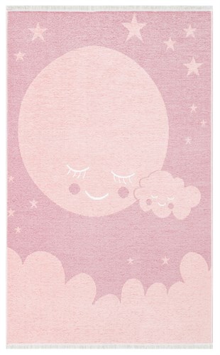 NOA BABY NB 02 PINK  Yıkanabilir Çift Taraflı Yumuşak Dokulu İnce Çocuk-Bebek Odası Halısı