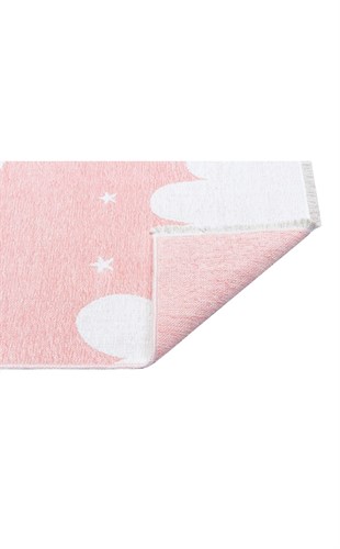 NOA BABY NB 02 PINK  Yıkanabilir Çift Taraflı Yumuşak Dokulu İnce Çocuk-Bebek Odası Halısı