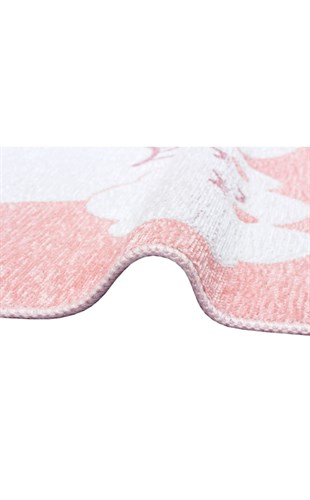 NOA BABY NB 02 PINK  Yıkanabilir Çift Taraflı Yumuşak Dokulu İnce Çocuk-Bebek Odası Halısı