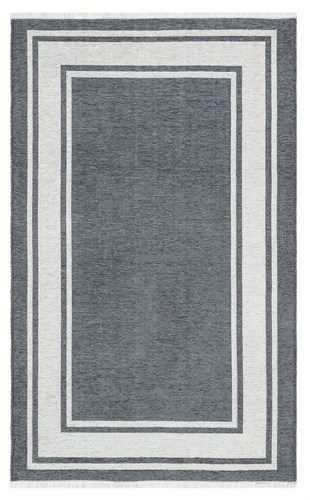 NOA NK 06 ANTRASIT GREY  Yıkanabilir Hav Toz vermez Çift Taraflı Pamuk Polyster İnce Modern Desenli Halı