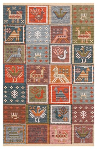NOMAD NMD 14 AQUA MULTY  Yıkanabilir Çift Taraflı Kullanıma Uygun Yumuşak Tuşeli Otantik Kilim