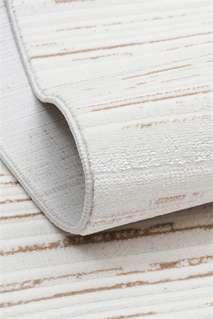 NORA NOR 03 BEIGE Hav Toz Vermez Yıkanabilir Kaymaz İnce Dokuma Modern Halı