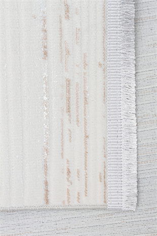 NORA NOR 03 BEIGE Hav Toz Vermez Yıkanabilir Kaymaz İnce Dokuma Modern Halı
