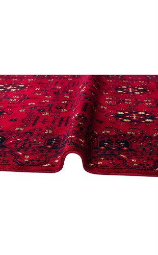 NOSTALJI 959 RED  Afgan / Yağcıbedir Desenli El Emeği ile Özel Tezgahlarda Üretilen Tensel Uşak Halısı