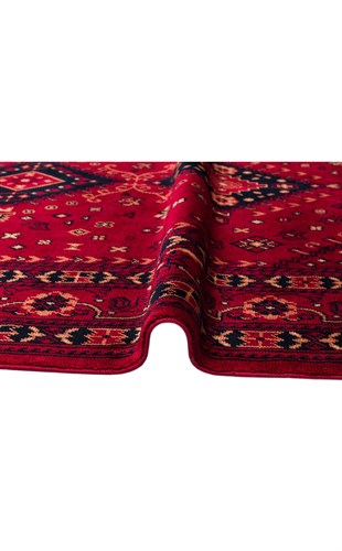 NOSTALJI 961 RED  Afgan / Yağcıbedir Desenli El Emeği ile Özel Tezgahlarda Üretilen Tensel Uşak Halısı