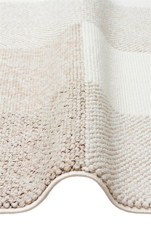 OSLO OSL 07 BEIGE  Hav Vermeyen İpler ile Üretilen Yumuşak Tuşeli Örgü Dokuma Modern Makine Halısı