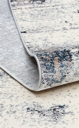 PASSAGE PLZ 01 CREAM NAVY  Yumuşak Tuşeli Sık Dokuma Modern Halı