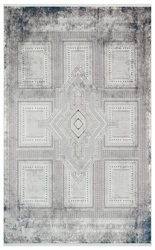 PASSAGE PLZ 02 CREAM NAVY  Yumuşak Tuşeli Sık Dokuma Modern Halı