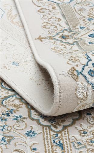 PALMIRA PLM 01 CREAM BLUE  Yüksek Kaliteli Sık Dokuma Modern Salon Halısı