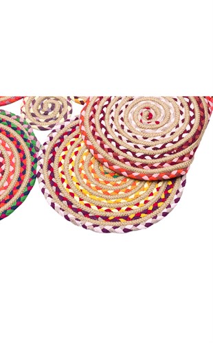 PATNA PTN 01 MULTY MIX  Renkli Jüt Görünümlü Hasır Örgü Halı