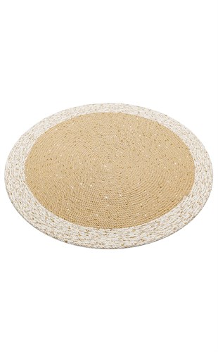 PATNA PTN 02 NATURAL WHITE  Jüt Hasır Görünümlü Hav Toz Vermez Örgü Halı