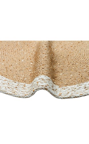 PATNA PTN 02 NATURAL WHITE  Jüt Hasır Görünümlü Hav Toz Vermez Örgü Halı