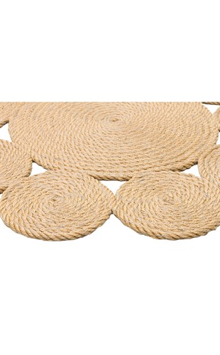 PATNA PTN 05 NATURAL  Jüt Hasır Görünümlü Hav Toz Vermez Örgü Halı