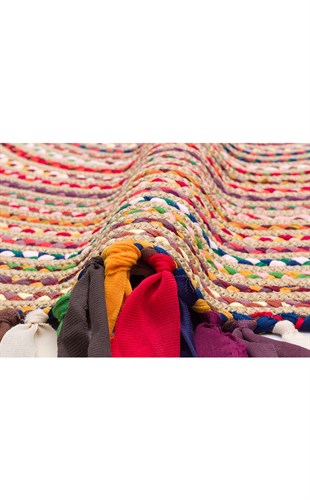 PATNA PTN 10 MULTY MIX  Renkli Jüt Görünümlü Hasır Örgü Halı