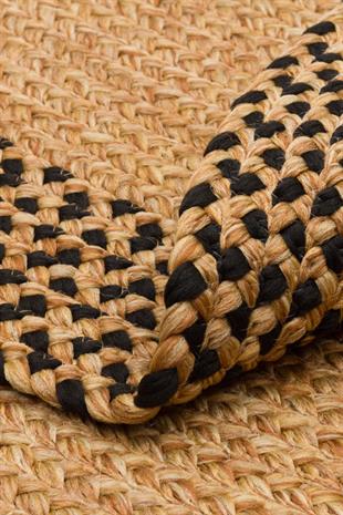 PATNA PTN 19 NATURAL BLACK Q  Jüt Hasır Görünümlü Hav Toz Vermez Örgü Halı 