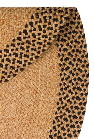 PATNA PTN 19 NATURAL BLACK Q  Jüt Hasır Görünümlü Hav Toz Vermez Örgü Halı 