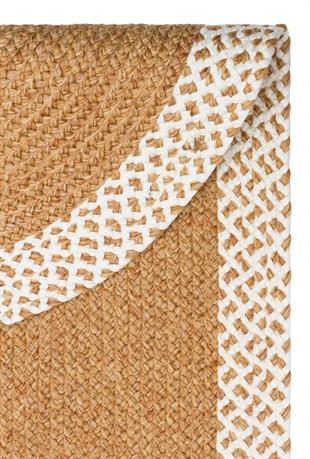 PATNA PTN 19 NATURAL WHITE  Jüt Hasır Görünümlü Hav Toz Vermez Örgü Halı 