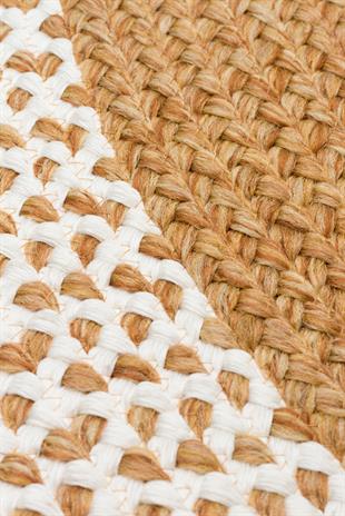 PATNA PTN 19 NATURAL WHITE Q  Jüt Hasır Görünümlü Hav Toz Vermez Örgü Halı 
