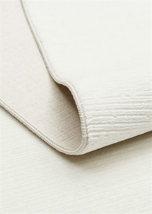 PERA PERA 02 WHITE  Yıkanabilir Modern Desenli Kaymaz Tabanlı Akrilik Makine Halısı