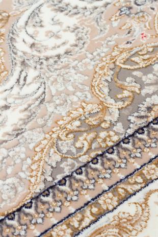 PERSIAN PER 01 BEIGE  Klasik Desenli Yüksek Kalite Sıkı ve İnce Dokuma Yaklaşık 3 Milyon Point Makine Halısı