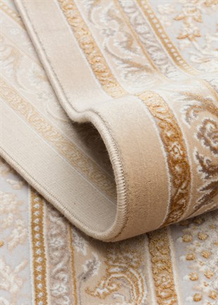 PERSIAN PER 01 BEIGE  Klasik Desenli Yüksek Kalite Sıkı ve İnce Dokuma Yaklaşık 3 Milyon Point Makine Halısı