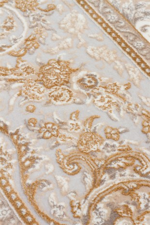 PERSIAN PER 01 BEIGE  Klasik Desenli Yüksek Kalite Sıkı ve İnce Dokuma Yaklaşık 3 Milyon Point Makine Halısı