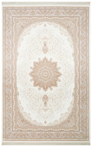 PERSIAN PER 01 CREAM  Klasik Desenli Yüksek Kalite Sıkı ve İnce Dokuma Yaklaşık 3 Milyon Point Makine Halısı