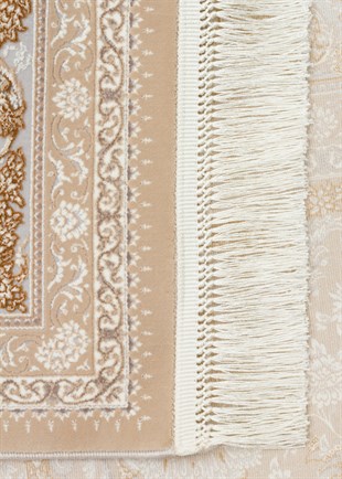 PERSIAN PER 02 BEIGE  Klasik Desenli Yüksek Kalite Sıkı ve İnce Dokuma Yaklaşık 3 Milyon Point Makine Halısı