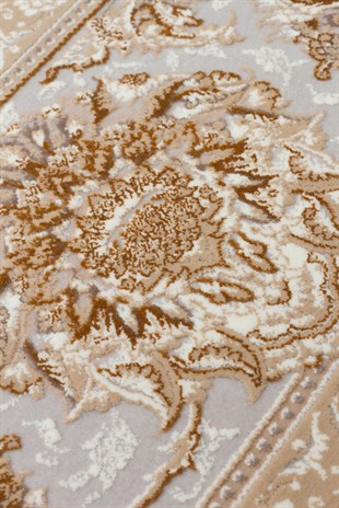 PERSIAN PER 02 BEIGE  Klasik Desenli Yüksek Kalite Sıkı ve İnce Dokuma Yaklaşık 3 Milyon Point Makine Halısı