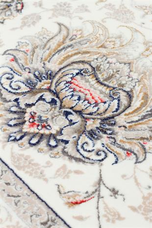 PERSIAN PER 02 CREAM  Klasik Desenli Yüksek Kalite Sıkı ve İnce Dokuma Yaklaşık 3 Milyon Point Makine Halısı