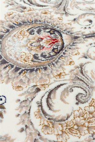 PERSIAN PER 02 CREAM  Klasik Desenli Yüksek Kalite Sıkı ve İnce Dokuma Yaklaşık 3 Milyon Point Makine Halısı