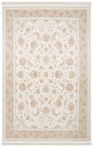 PERSIAN PER 02 CREAM  Klasik Desenli Yüksek Kalite Sıkı ve İnce Dokuma Yaklaşık 3 Milyon Point Makine Halısı