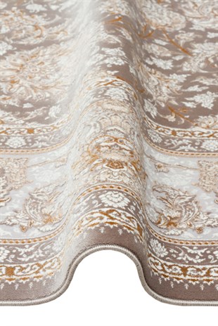 PERSIAN PER 02 GREY  Klasik Desenli Yüksek Kalite Sıkı ve İnce Dokuma Yaklaşık 3 Milyon Point Makine Halısı