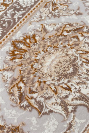 PERSIAN PER 02 GREY  Klasik Desenli Yüksek Kalite Sıkı ve İnce Dokuma Yaklaşık 3 Milyon Point Makine Halısı