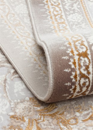 PERSIAN PER 02 GREY  Klasik Desenli Yüksek Kalite Sıkı ve İnce Dokuma Yaklaşık 3 Milyon Point Makine Halısı