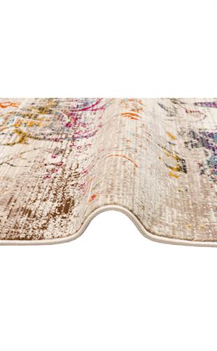 PETRA PR 06 MULTY  Hav Toz Vermez Etnik ve Modern Desenli Renkli Saçaklı Halı