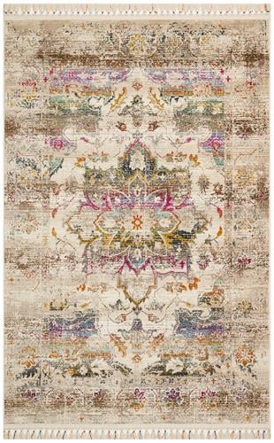 PETRA PR 06 MULTY  Hav Toz Vermez Etnik ve Modern Desenli Renkli Saçaklı Halı