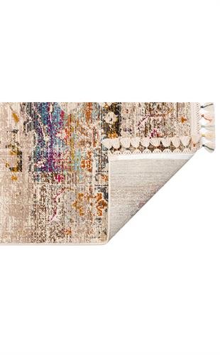 PETRA PR 06 MULTY  Hav Toz Vermez Etnik ve Modern Desenli Renkli Saçaklı Halı