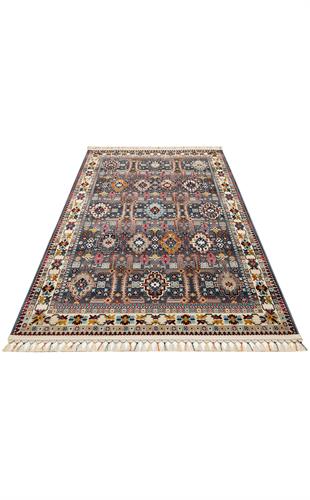 PETRA PR 07 MULTY  Hav Toz Vermez Etnik ve Modern Desenli Renkli Saçaklı Halı